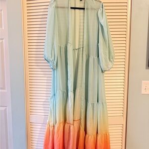 Like New - Torrid Blue Orange Ombré Kimono - 3X